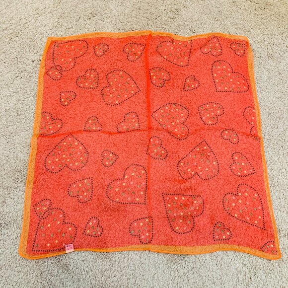 Brand New “Heart” Pattern Silk Square Scarf - Picture 1 of 3